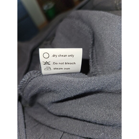 NEW ANRABESS Women's M Grey Linen Jumpsuit Casual Loose Short Slv Wide Leg - Picture 7 of 10